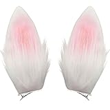 Amazleer 2pc Women Bunny Rabbit Ear for Easter Halloween Cosplay Costume Prop Hair Accessories s (White, Onesize)