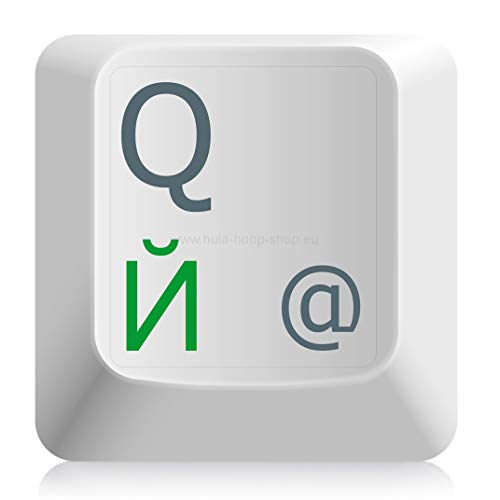 hoopomania Autoadesivi per tastiere Russe con Strato Protettivo Trasparente, 11x13mm, Verde