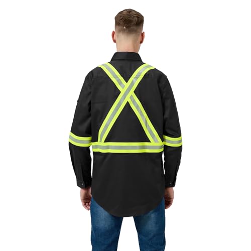 Image of Ousafeve FR Shirts for Men Hi Vis 6.5oz Flame Resistant Welding Shirts