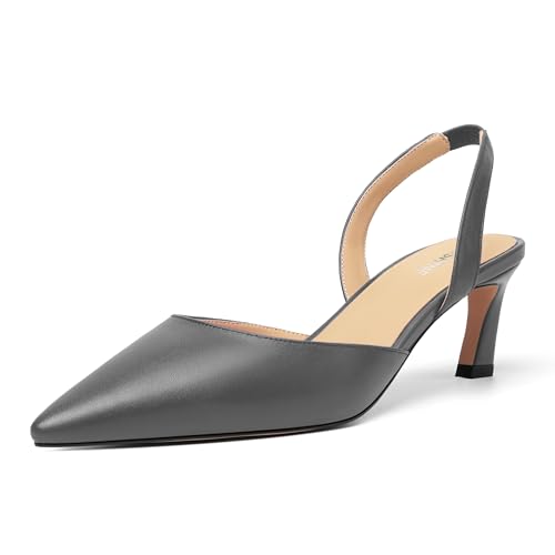 Womens Pointed Toe Slip On Dress Slingback Evening Matte Kitten Low Heel Pumps Shoes 2.2 Inch