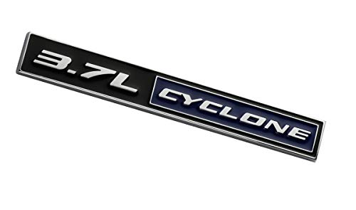 Image of 2pcs 3.7L Cyclone Emblems 3D Badge Replacement for 2011-2020 Mustang V6 3.7L Cyclone Decal (Chrome /Blue)
