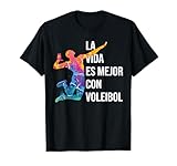 Vida es Mejor con Voleibol voley Volleyball Niño Divertida Camiseta