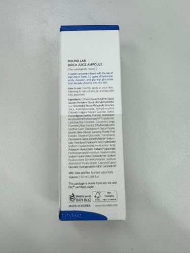 ROUND LAB Birch Juice Moisturizing Ampoule 1.69 Fl Oz, 7-Second Hydration Absorption, 72-hour long-lasting moisture, Watery Texture for Layering, Face Moisturizer for Sensitive Skin, Korean Skincare - Image 8