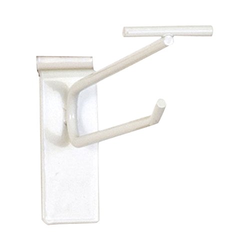 KC Store Fixtures A01881 Slatwall Scanner Hook, 6", White (Pack of 100)
