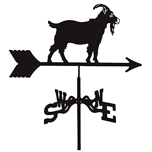 Girouette en fer pour animaux de ferme, jardin, jardin, girouette, indicateur de direction du vent pour toit de cour – Métal-chèvre