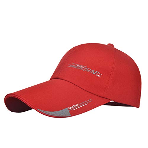 Casquette Visière Longue Sports Unisexe Visière Extra Longue Couleur Casquette Chapeau de Pêche Dégradée Chapeaux de Soleil pour Respirante Séchage Rapide Visière de Loisirs Rouge Cover