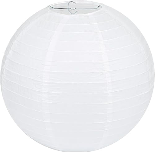 LIHAO 16 Inch White Round Paper Lanterns (10 Pack)
