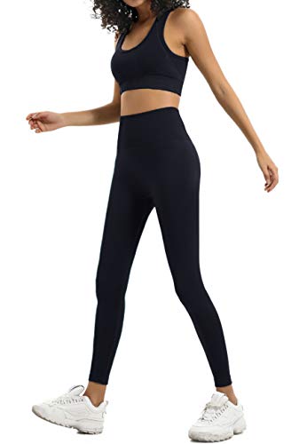 Women's Yoga Outfits 2 Piece High Waisted Leggings with Sports Bra Gym Clothes Sets3