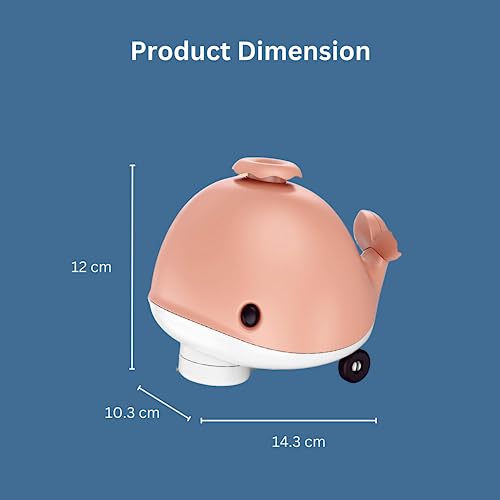 Image of Kidology Floating Ball Whale Toy, Electric Air Blowing Floating Ball Toy with Music | Unique Birthday Party Gifts for Kids Age 3+ (Pink)