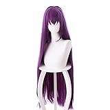 SHUOOFU Game Fate Grand Order Lancer Scathach Cosplay Wigs FGO Purple Long Straight Heat Resistant...