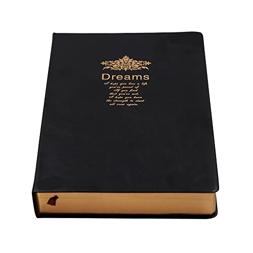 Diarios de sueños A5 para escribir tus metas diarias en un cuaderno de piel negra