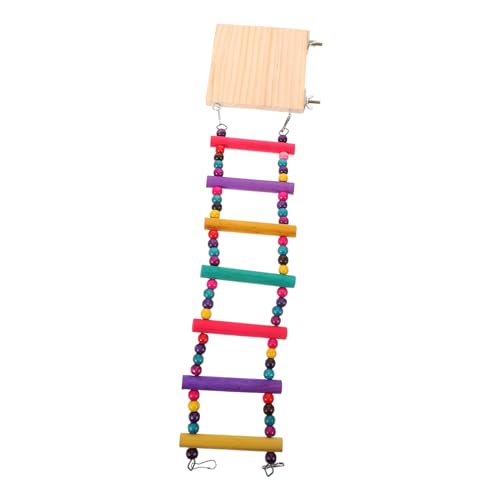 BESPORTBLE Escalera para Pájaros Escalera De Mano Juguetes para Periquitos Organizador De Despensa Juguetes para Loros Comedero Mini Mesa De Noche Escalera para Morder Tapa Superior