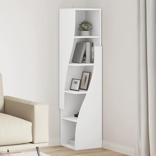 Armoire d'angle moderne avec 5 étagères pour dossier et vêtement
