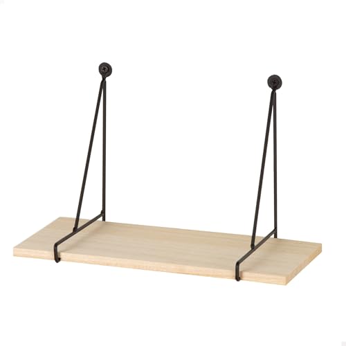 AKTIVE MAX Home Estante de Pared, 30 cm, con Soportes Triangulares metálicos, Flotante, Balda Efecto Madera, para Cuadros, Decoración, Salón, Comedor, Cocina, Baño (18488)