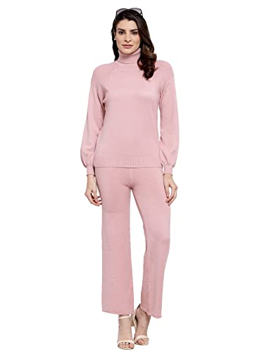 Image of Mafadeny Women Green Solid Turtle Neck Viscose Sweater