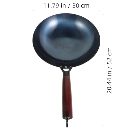 Wok de hierro SOLUSTRE 30 cm con mango de madera miniatura 2