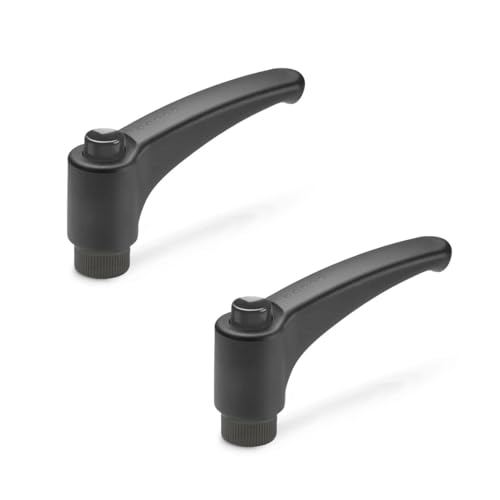 Ganter Normelemente | 2 Stück Klemmhebel Kunststoff, Buchse Messing | GN 603-44-M5-DSG | Gewinde M5