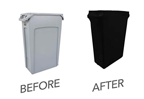 Image of Spandex & Table Linen Slim Jim Stretch Spandex Trash Can Cover, 23 Gallons Black