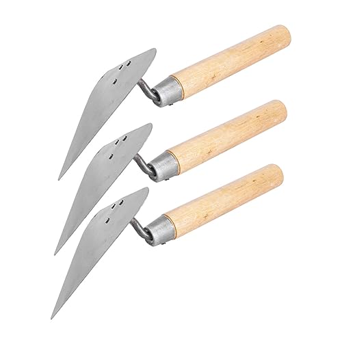 UKCOCO 3piezas Paleta Ladrillo Llana Para Albañil Inoxidable Mango De Madera Paleta Triangular Para Construcción