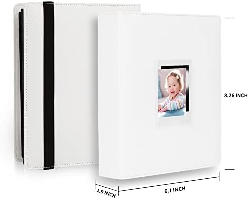 288 Vertical Photos for Instax Mini Photo Album, Front Window, For Polaroid Book Album 2x3 For Fujifilm Instax Mini 12 11 9 8 40 Film, Polaroid 300, HP Sprocket, K-pop Photocards (White)