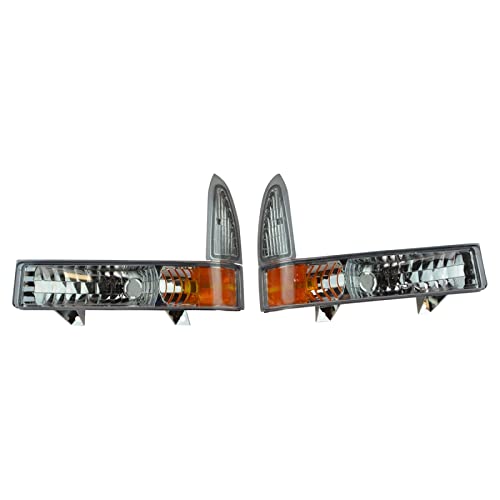 TRQ Parking Light Set Compatible with 2000-2004 Ford Excursion 1999-2004 F-250 Super Duty F-350 Super Duty 1999-2003 F-450 Super Duty F-550 Super Duty FO2520141 FO2520169 FO2521141 FO2521169