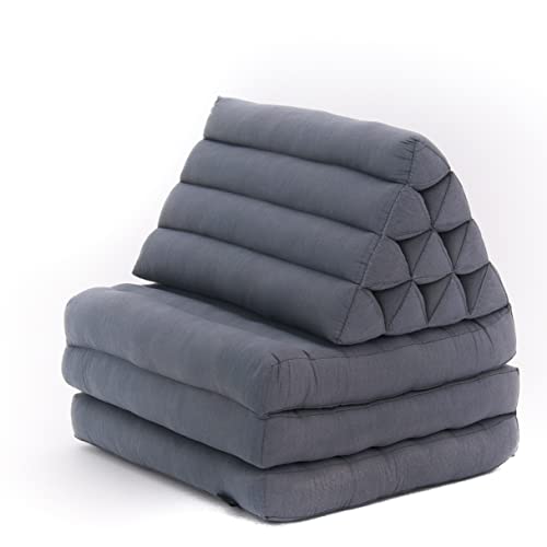 LEEWADEE - Cómodo Colchón De Suelo con Cojín De Lectura, Futón Japonés, Cama Plegable O Esterilla De Masaje Tailandés, 170 x 53 cm, Antracita