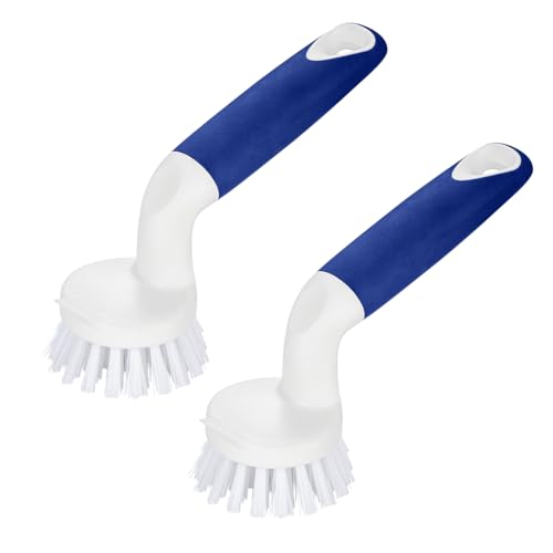 Image of CELOX 2 Pack Dish Brush, Dishwashing Scrubber & Scraper with Handle, Wand, Kitchen Scrub Brush for Sink Grout Cleaning