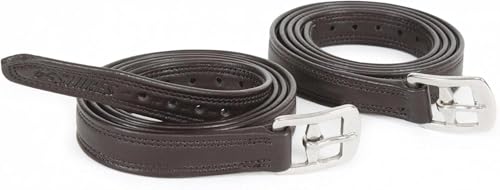 Shires Easy Care Non-Stretch Stirrup Leathers - Reinforced Nylon Core Durable Low Maintenance Black / 61"