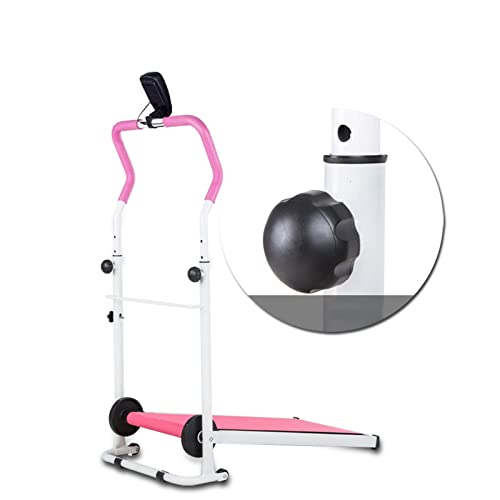 Image of Folding Electric Treadmill Portable Electric Treadmill for Home Gym Fitness Equipment Mechanical Treadmill LED Display (Pink)