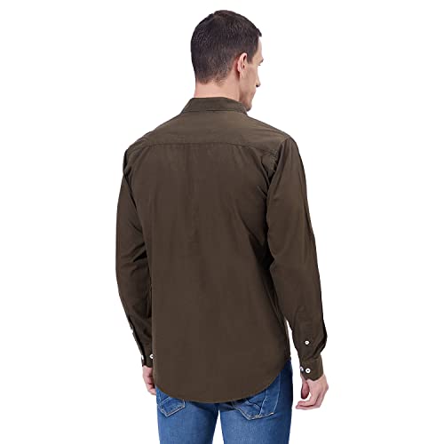 Image of Ben Martin Men's Cotton Regular Collar Shirt with Chest Pocket || Classic Collar, Slim Fit, Casual & Formal Wear || Soft & Breathable Fabric || Full Sleeve Shirt for Men