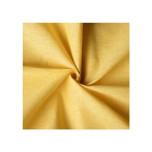 Image of Unstitched Cotton Fabric for Men and Women - Light Weight Self Pattern Khadi Cotton Fabric Material (2.5 Meter, Lemon)