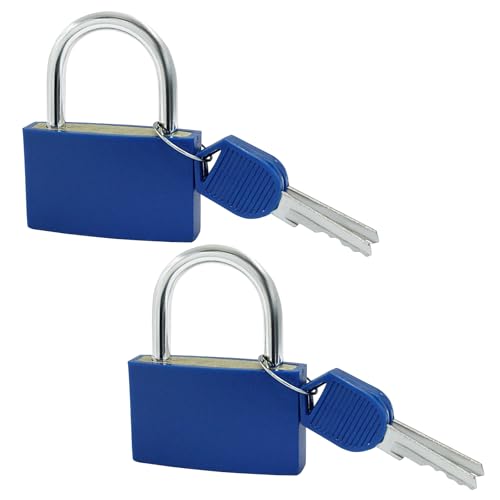 Cionyce 42mm Blue Key Lock Set, Heavy Duty Lock with Key Colored Waterproof Padlocks Keyed Alike Gym Locker for Indoor and Outdoors