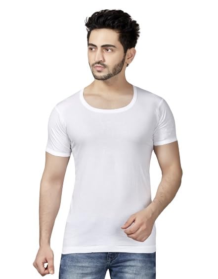 Image of Poomex Men's Cotton Half Sleeve Vest (Pack of 3)