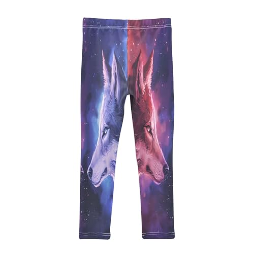 Toddler Girls Leggings Printed Yoga Pants Leggings Two Wolfs Face for Kids2