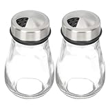 TOKIDNY 2 Stück Salzstreuer aus Glas Praktische Gewürzflaschen für Pfeffer und Salz Kompakte Vorratsbehälter Wiederverwendbar und Platzsparend für Saubere Küchenorganisation