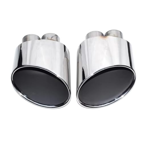 RS3用 RS4用 RS5用 RS6用 S3用 S4用 S5用 S6用 車用排気管 テールパイプ デュアルアウトレット マフラーチップ ステンレススチール 排気ノズル 車のテール排気管(Silver)
