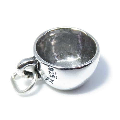 Ciondolo in argento sterling con tazza da tè e caffè .925 x 1 ciondoli per bere bevande