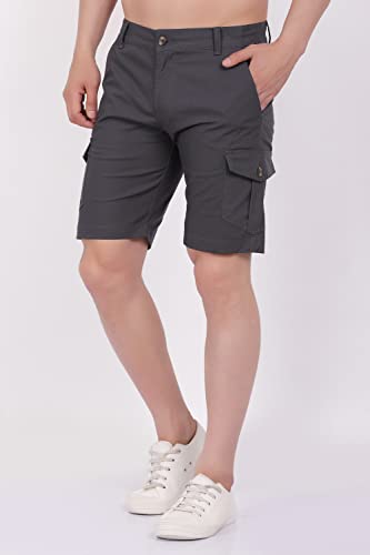 Image of Men's Cargo Shorts (Grey, Black, White, Olive Green, Navy Blue, Khaki, Cream)