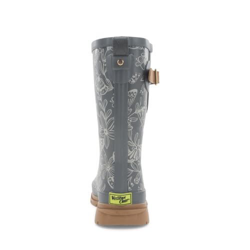 Image of Western Chief Women's Waterproof Mid Rain Boots | Ladies pull on mid rain boots with adjustable buckle, cushioned insole, and rubber outsole for wet weather and outdoor wear.