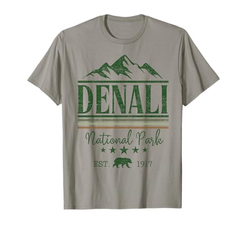 Retro Denali National Park – Vintage Mountain Hiking Nature Camiseta