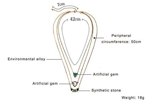 Ailuor 18K Gold Plated Baroque Layered Necklaces Vintage Choker With Evil Eye Rhinestone Created Emerald Luxury Diamond-Encrusted Drop Jewelry For Women Ladies Girls (Green) #TOP7