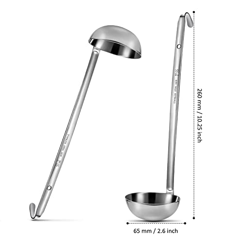 Meekoo 3 Pieces Stainless Steel Ladle Soup Handle Ladle With Pouring Rim For Kitchen Cooking Soup Sauce (3 Oz) #TOP5