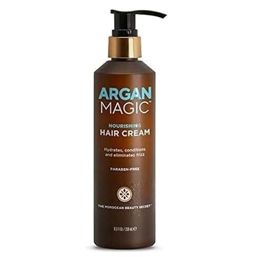 Argan Magic Nourishing Hair Cream - Hydrates, Conditions, and Eliminates Frizz for All Hair Types | Seals in Shine | Made in USA, Paraben Free, Cruelty Free (8.5 oz)