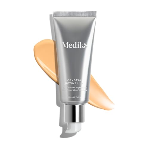 Image of Medik8 Crystal Retinal 10 - Firming, Advanced Skin Retinaldehyde Face Serum - Night Serum with Hyaluronic Acid and Vitamin E - Gluten Free - 1 oz