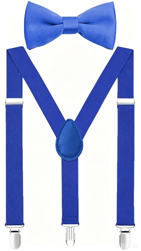 Image of Boys' Men's Suspenders and Bow Tie Set Elastic Adjustable