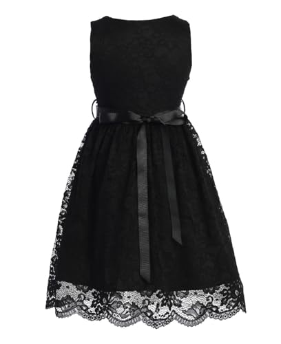 Big Girls Sleeveless Lace Graduation Summer Party Wedding Flower Girl Dress 4-202