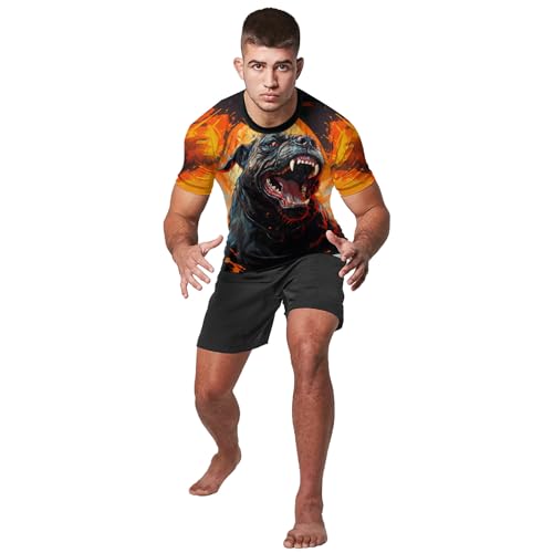 Rash Guard for Men BJJ Print 3D Never Fade Compression Shirt Gift On Birthday, Mens Rash Guard Short Sleeve4