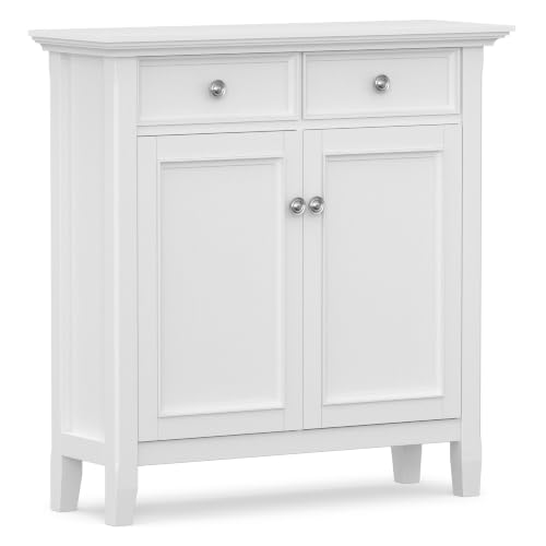 SIMPLIHOME Amherst 36" Wide Storage Cabinet in White by SIMPLIHOME - Used condition - US$250.07