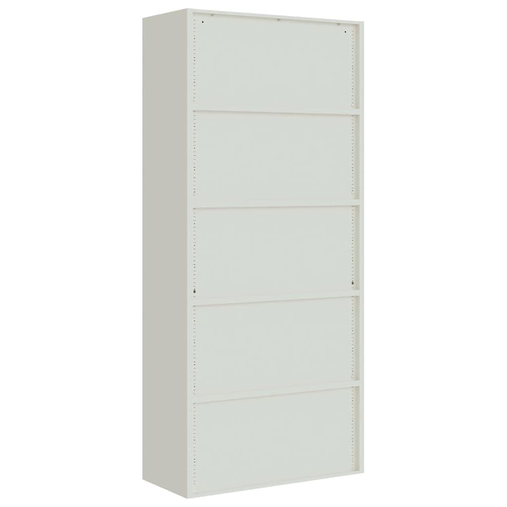 Armadietto da ufficio in acciaio, 90 x 40 x 200 cm, con 4 ripiani, chiudibile, spazio sicuro per ufficio, casa, studio, documenti, cartelle, cartelle sospese, metallo grigio chiaro