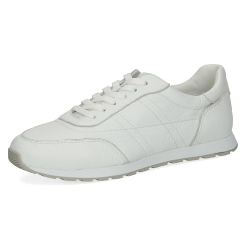 CAPRICE Damen Sneaker aus Leder, Weiß (White Deer COM), 38